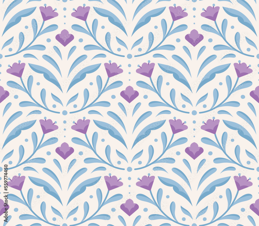 Damask floral seamless pattern. Vector retro style background print. Decorative flower texture. Damask floral seamless pattern. Vector retro style background print. Decorative flower texture.