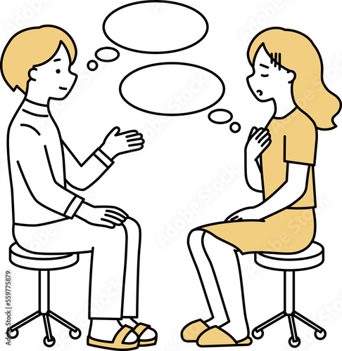 カウンセリングしているイラストお悩み相談