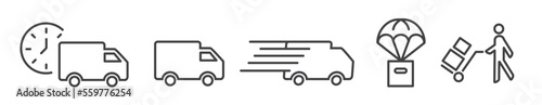 thin line icon set 02 business - delivery and cargo