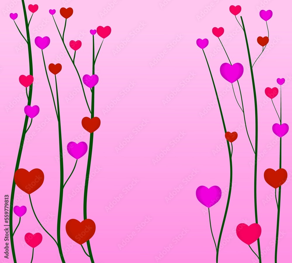 pink background card romantic for valentine's day