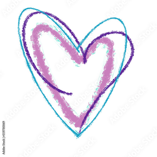 heart of pink and blue paint