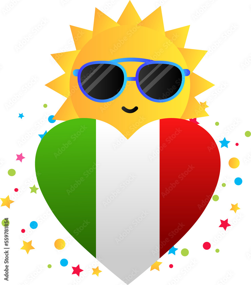 Fototapeta premium buon ferragosto italian festival illustration