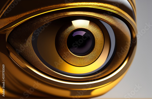 illustration of the divine decorative eye in gold. Generative AI