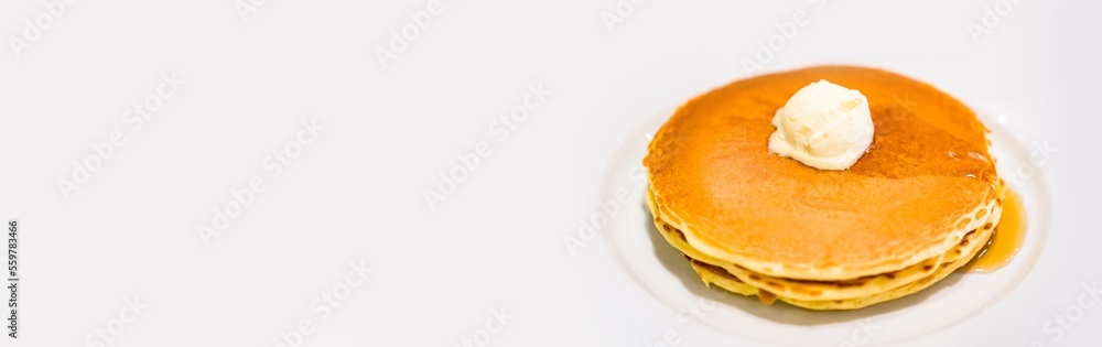Pancakes with plenty of syrup