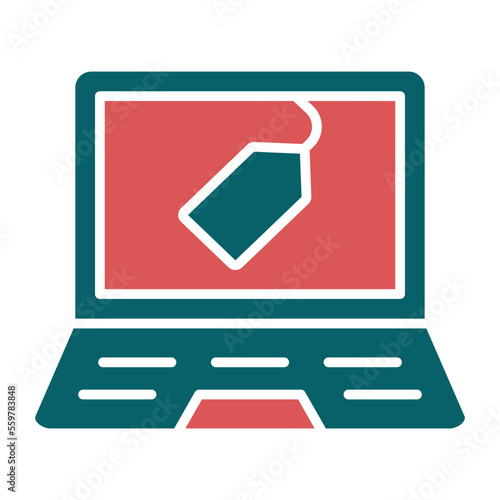 Laptop Sale Icon Style