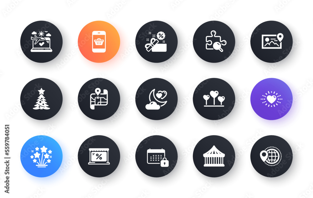 Minimal set of Love heart, Market and Search puzzle flat icons for web development. Fireworks stars, Love night, Smartphone buying icons. Airplane travel, Map, Sale web elements. Vector Minimal set of Love heart, Market and Search puzzle flat icons for web development. Fireworks stars, Love night, Smartphone buying icons. Airplane travel, Map, Sale web elements. Vector