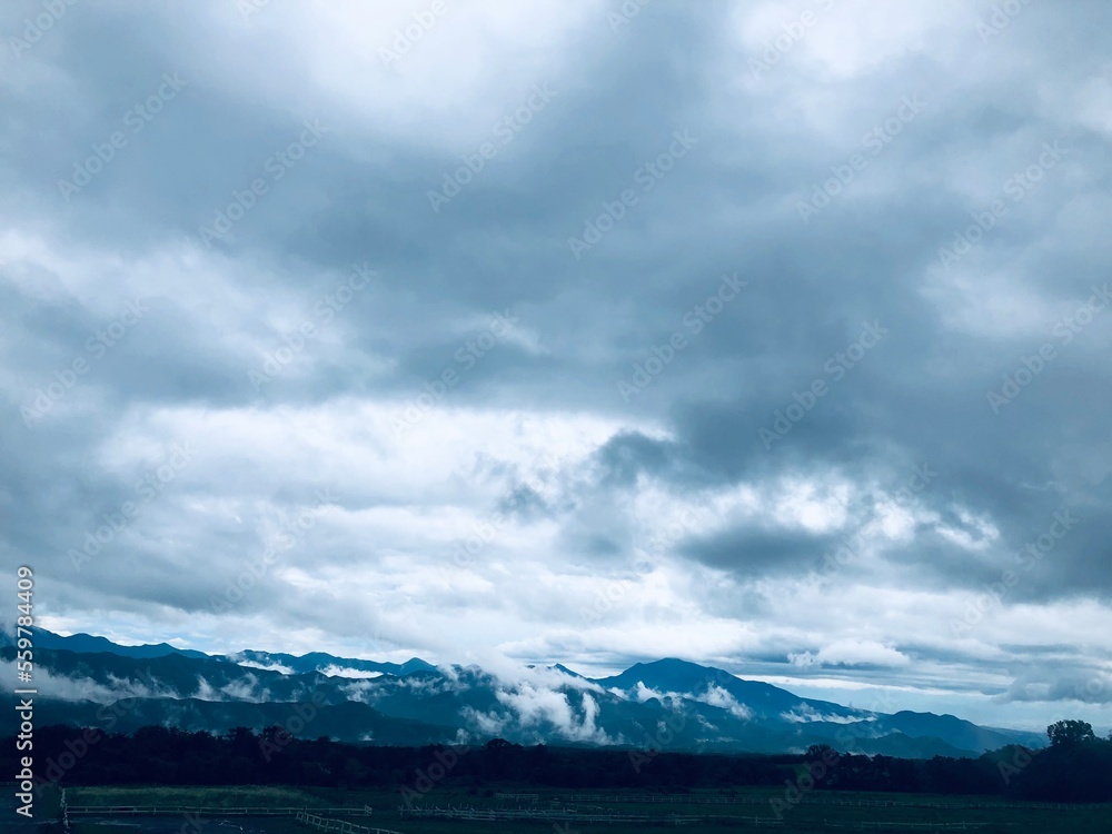 clouds in the mountains