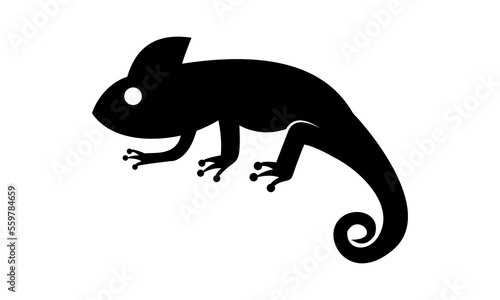 black chameleon logo vector