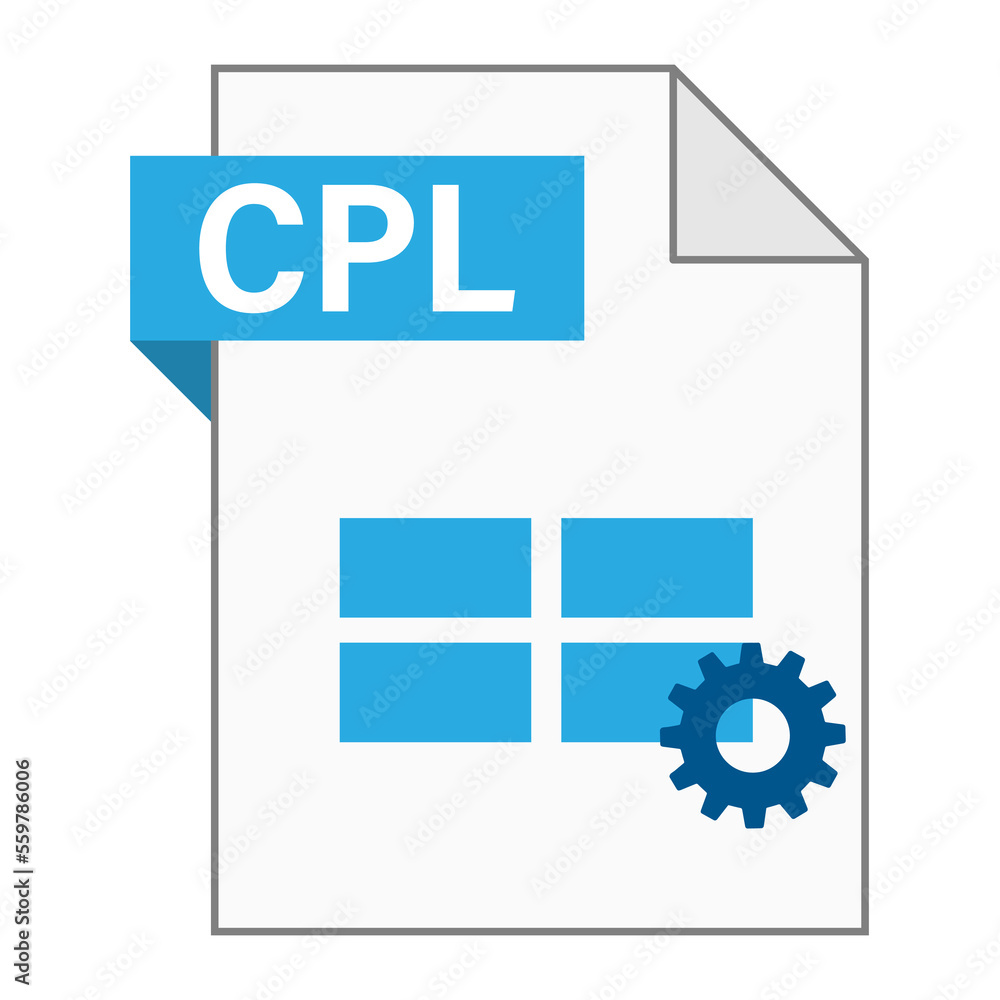 Modern flat design of CPL file icon for web Modern flat design of CPL file icon for web