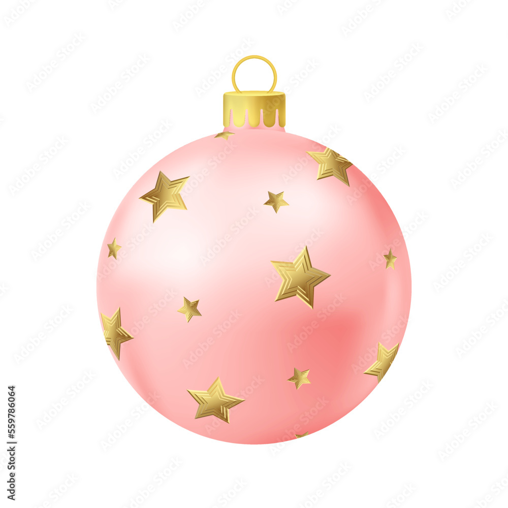 Red Christmas tree ball with gold star Red Christmas tree ball with gold star