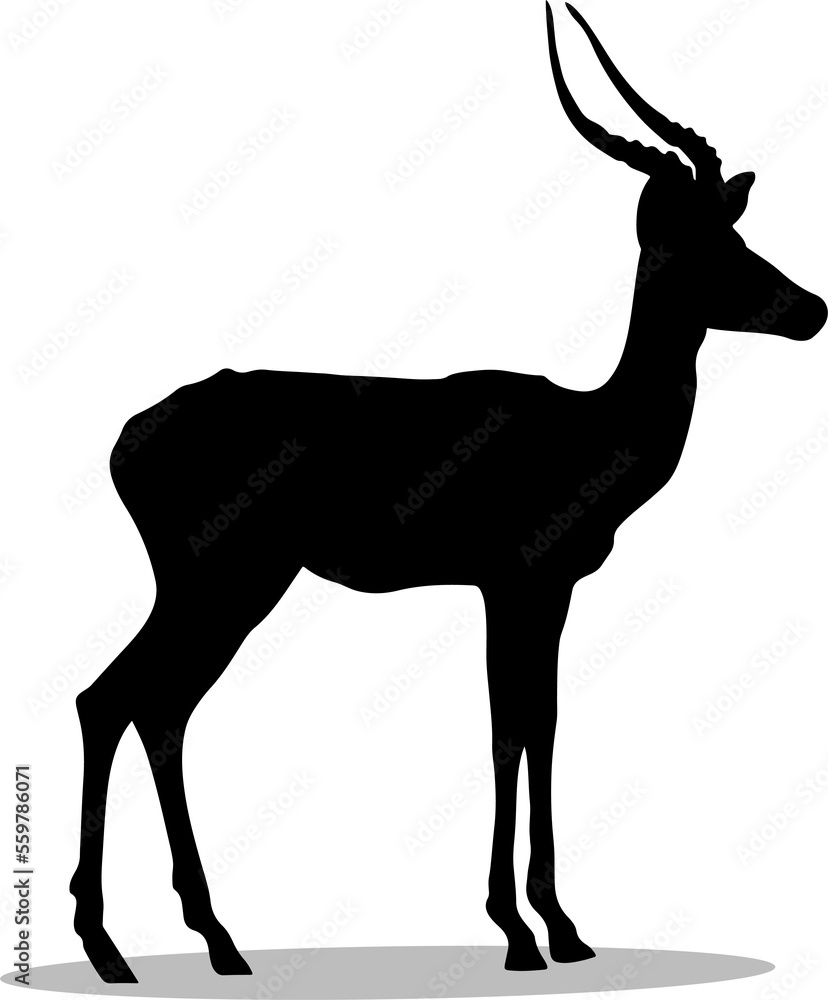 Gazelle Silhouette, cute Gazelle Vector Silhouette, Cute Gazelle