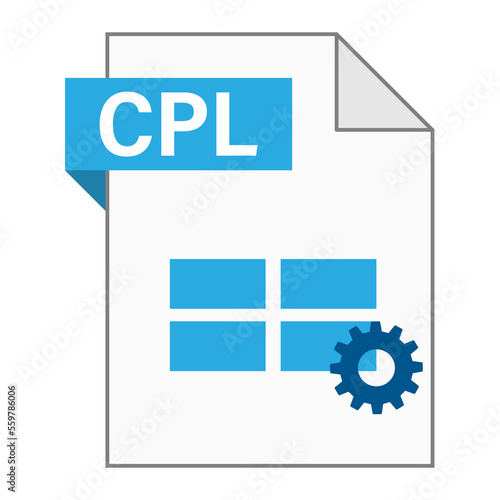 Modern flat design of CPL file icon for web