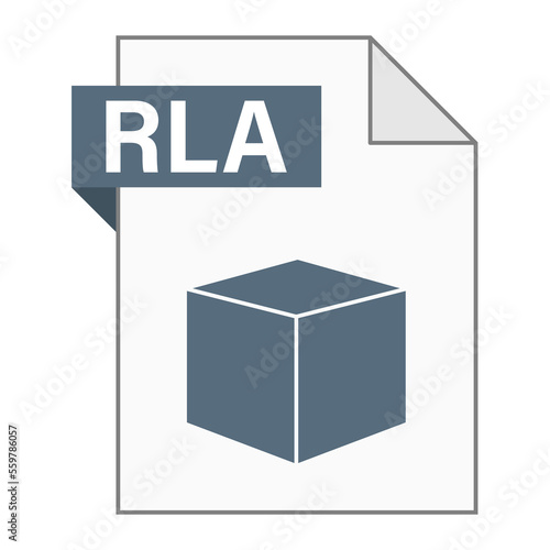 Modern flat design of RLA file icon for web
