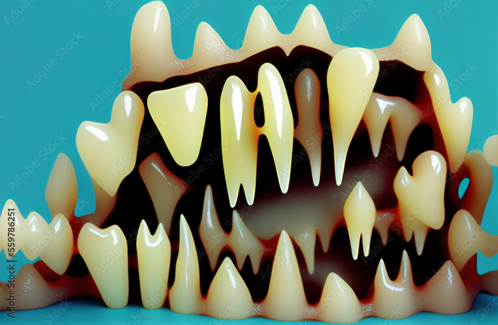 stalactites made of teeth. Generative AI stalactites made of teeth. Generative AI