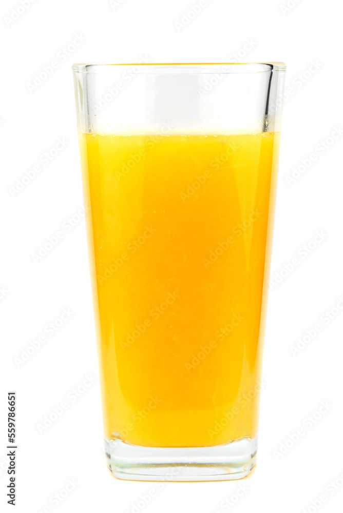 The glass of fresh orange juice