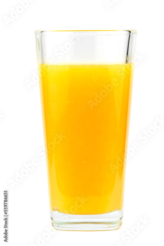 The glass of fresh orange juice