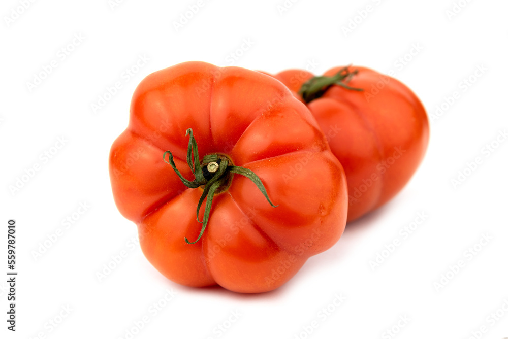 the fresh juicy red tomato