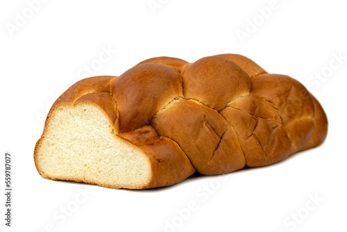 the traditional challah, braided sweet white bread, plait 