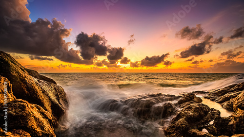 sunset over the mountains