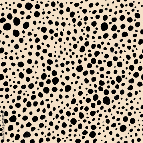 Simple Black Spots. Decorative vector seamless pattern. Repeating background. Tileable wallpaper print.