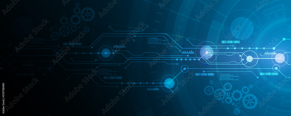 Abstract background image, futuristic technology network circuit board concept and data network