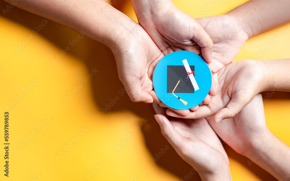 custom made wallpaper toronto digitalGraduation concept. Learning educate, study knowledge to creative thinking idea and problem solving solution, learning online education course degree certificate.