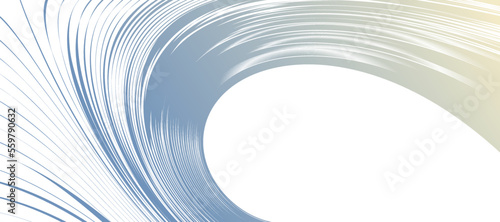 Curvature of space vector abstract art background, 3D linear flow distorted shape, deformed fluid, chaos of space.