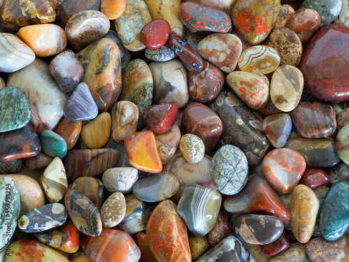 A Focus Stacked Close-up Image of Tumbled Rocks Collected On the shores of the Great Lakes