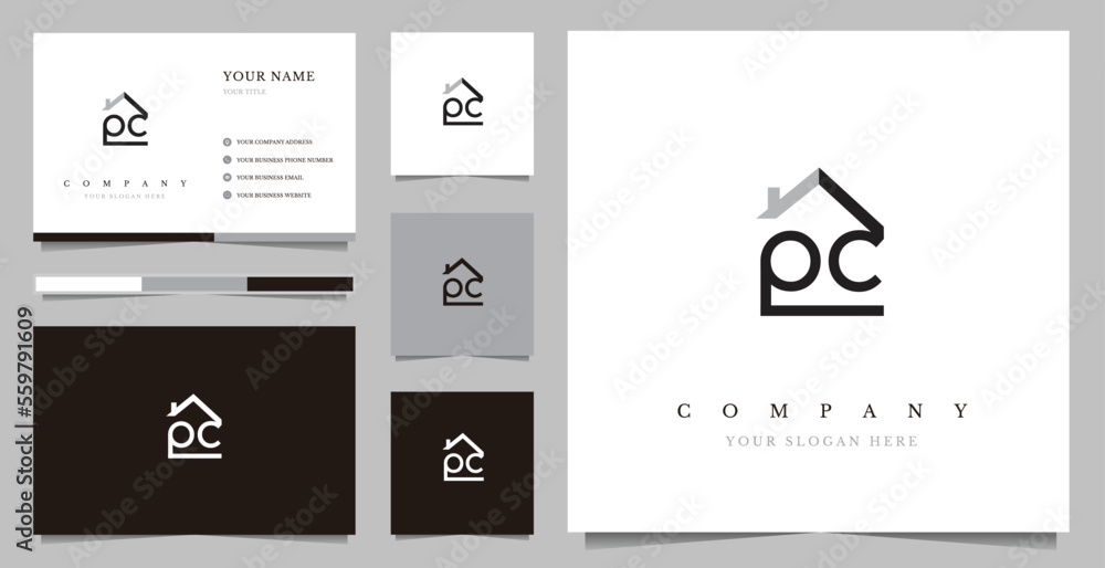 Initial PC Real Estate Logo Design Vector Initial PC Real Estate Logo Design Vector