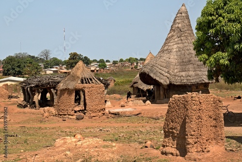 View of Niofoin village. Ivory Coast. Africa.  photo