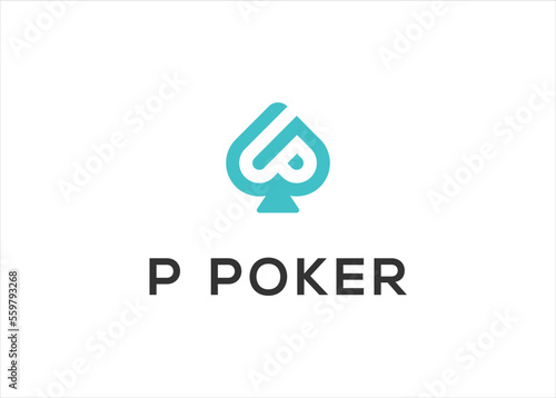 letter P ace poker  logo  vector illustration template