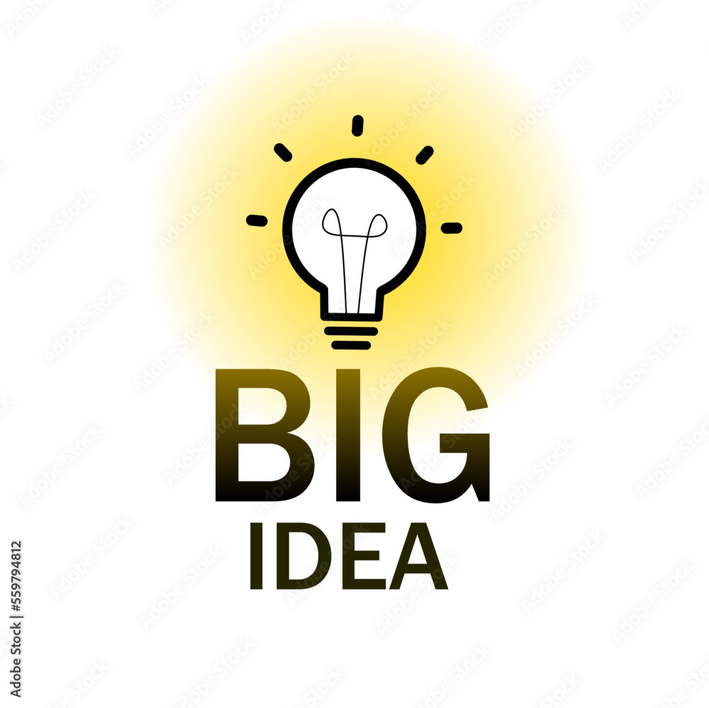 Big idea with lightbulb. Great idea. Big idea. vector design. Big idea with lightbulb. Great idea. Big idea. vector design.