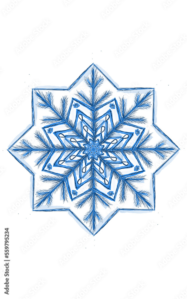 snowflake on white background mandals