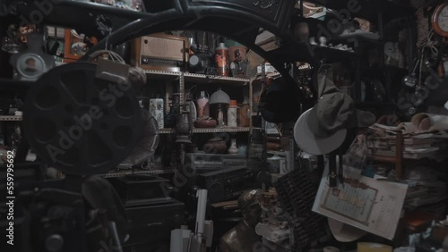 Antique ancient shop 4K footage 
