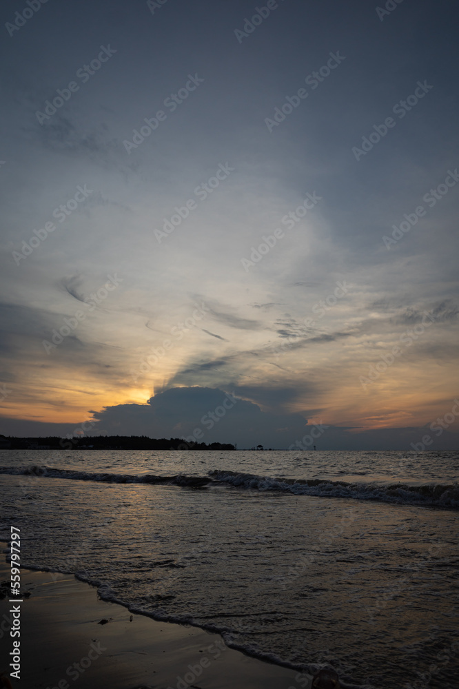 the beauty of the color of the sunset on the beach the beauty of the color of the sunset on the beach