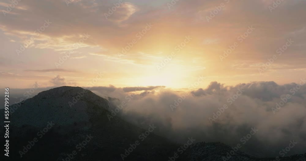 Aerial view of mountain landscape at cloud level. Spain Aerial view of mountain landscape at cloud level. Spain