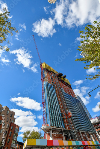 New York, Brooklyn, October 8, 2022: Skyline and construction sites of the new Brooklyn Heights neighborhood.
