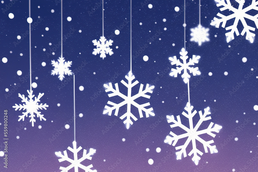 Christmas snowflakes lights with falling snow Christmas snowflakes lights with falling snow