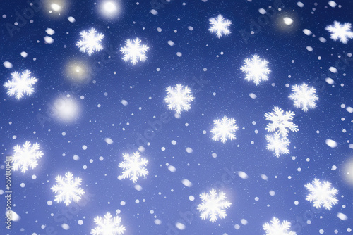 Christmas snowflakes lights with falling snow