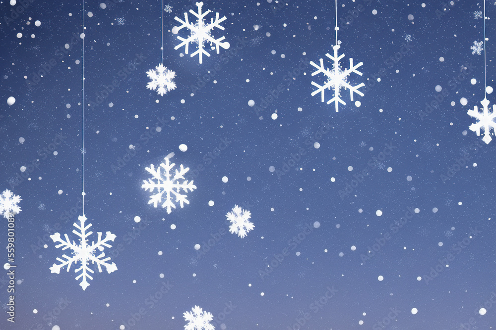 Christmas snowflakes lights with falling snow Christmas snowflakes lights with falling snow
