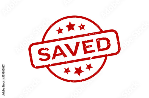 Saved - Stamp, Imprint, Seal Template. Vector Stock Illustration