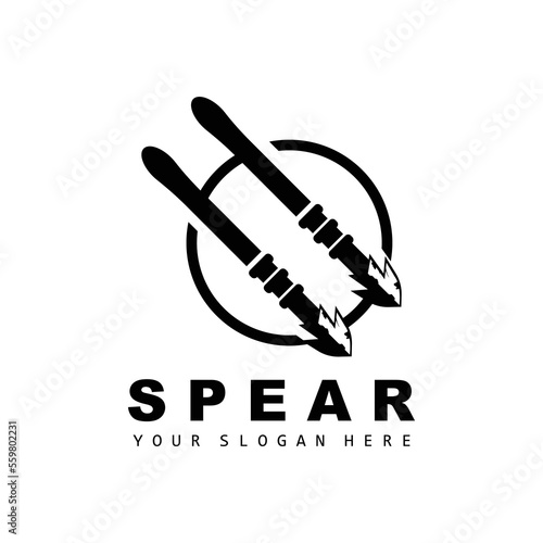 Spear Logo, Hunting Gear Design, Arrow War Weapon, Product Brand Vector