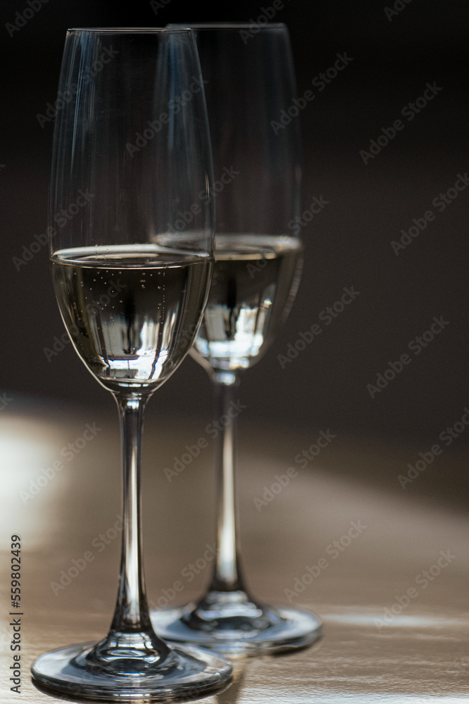 glass of sparkling wine, close up glass of sparkling wine, close up