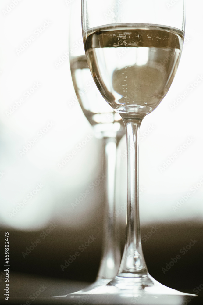 glass of sparkling wine, close up glass of sparkling wine, close up