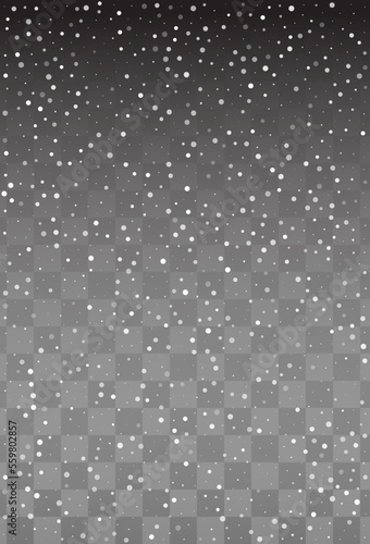 Gray Snowfall Vector Transparent Background.