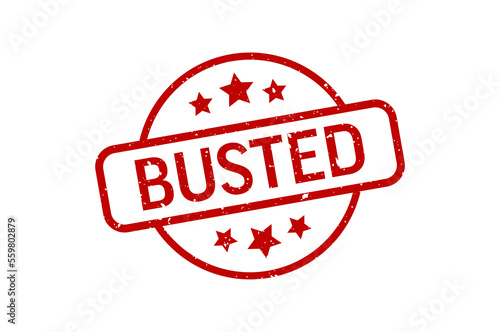 Busted - Stamp, Imprint, Seal Template. Vector Stock Illustration