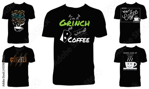 Coffee Typography T Shirt Design Bundle 