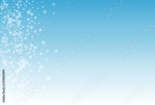 Silver Snowflake Vector Blue Background. Holiday