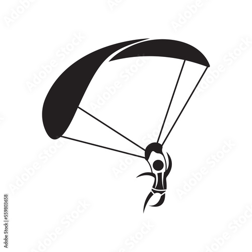 Parachute logo icon design and symbol skydiving vector