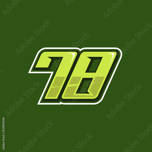 Racing number 78 logo design vector